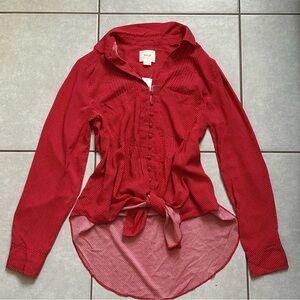 Maeve red polka dot blouse